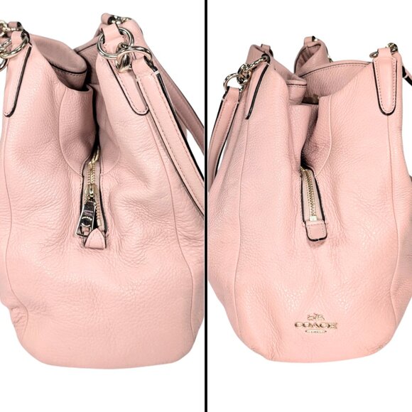 SOLD Coach Pink Pebbled Leather Madison Phoebe Hobo Shoulder Bag F35723 READ - Picture 4 of 12